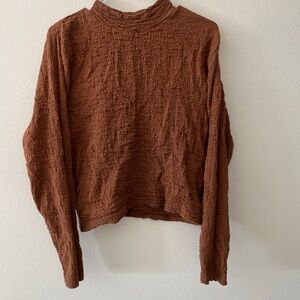 a new day Textured Tan Long Sleeve Top